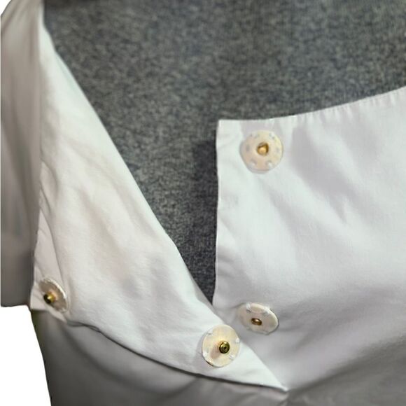 Prada White Bubble Mini Dress Blouse with Pockets - Picture 10 of 16